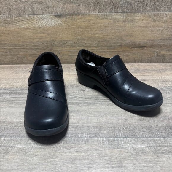 Clarks Angie Pearl Black Leather Slip On Shoe Women's Size 10 - Picture 5 of 6